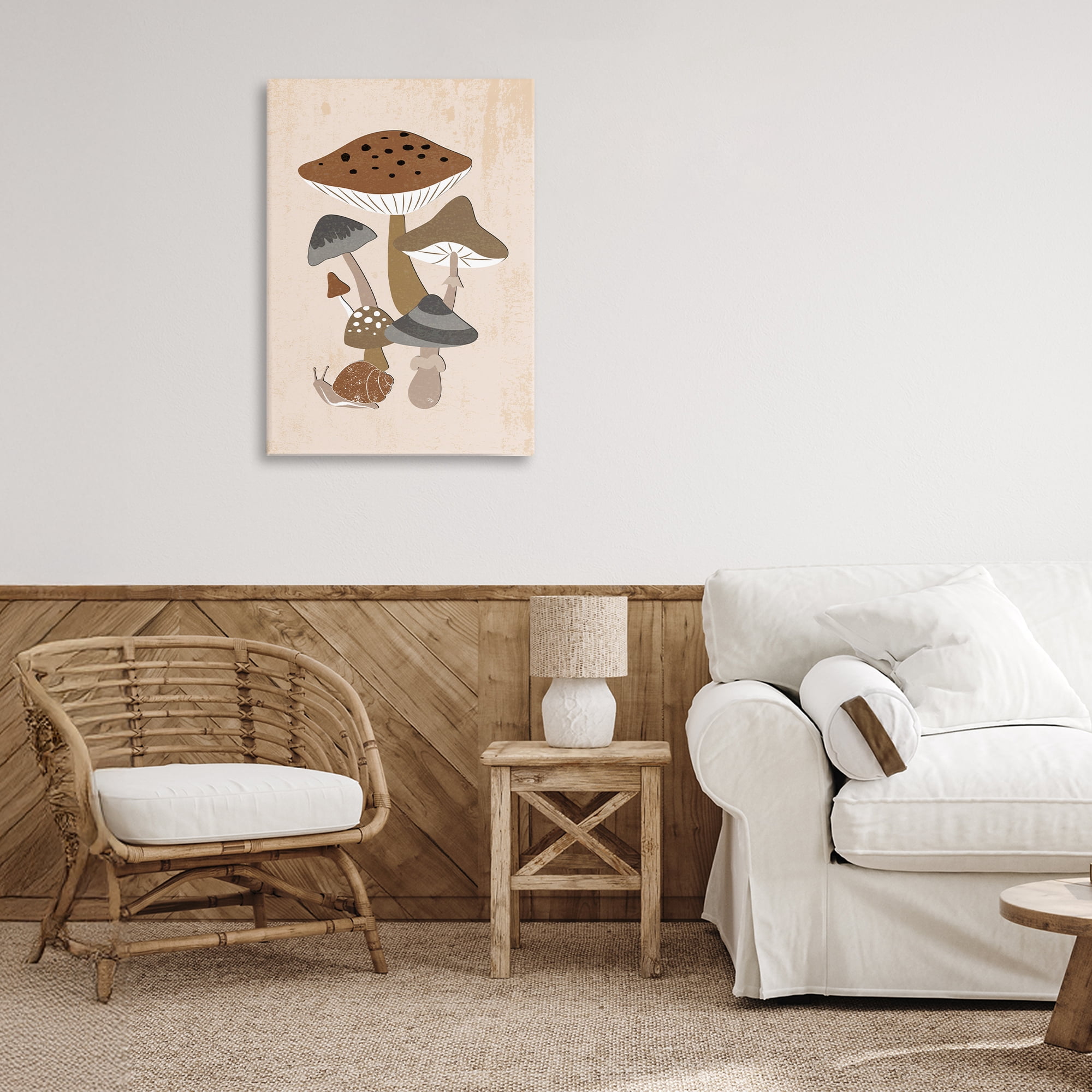 Stupell Industries Earthy Fungi Mushrooms & Snail Canvas Wall Art, design by Martina Pavlova