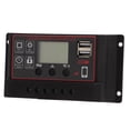 thumbnail image 3 of Controlador de carga solar Panel solar Regulador inteligente de batería con puerto USB dual 12V/24V PWM Parámetro automático Pantalla LCD ajustable 20A, 3 of 12
