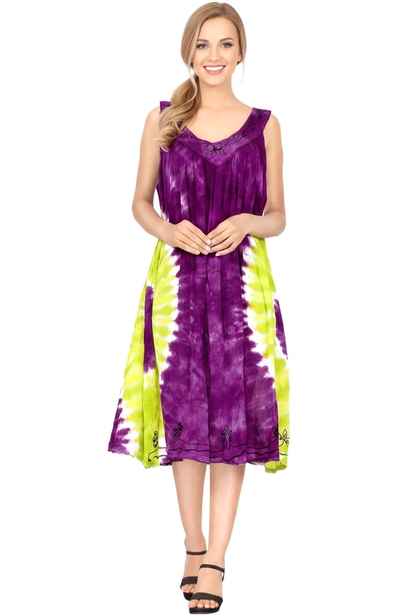 Women's Plus Size Swing House Wear Dresses 1X-2X Floral, Violet
