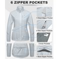 thumbnail image 5 of Women's Cycling Jackets Reflective Packable Running Jacket Windproof Water-Resistant for Hiking Biking with 6 Pockets Cold Weather (White XS), 5 of 8