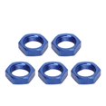 thumbnail image 1 of 5pcs AN8 Female Thread Hex Lock Nuts Metal Alloy Fitting Adapter Blue for Bulkhead Fittings, 1 of 4