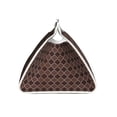 thumbnail image 3 of Lsque Brown Gold Grid Printed Long Tissue Box Cover Holder, Facial Paper Organizer Dispenser,Triangle with Bottom Belt, PVC Leather Decorative Organizer, 3 of 9