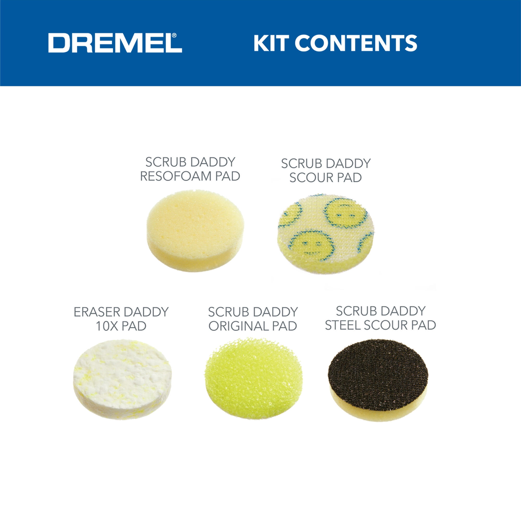 Dremel Versa Scrub Daddy Cleaning Pads, Replacement/Upgrade for Dremel Versa Tool, 5 Pieces