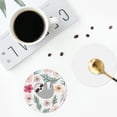 thumbnail image 5 of Bingfone Vintage Cute Cartoon Sloth Leather Drinks Coasters With Set Of 6,Suitable For Home Kitchen,Coffee Cup Coasters Home Gift, 5 of 9