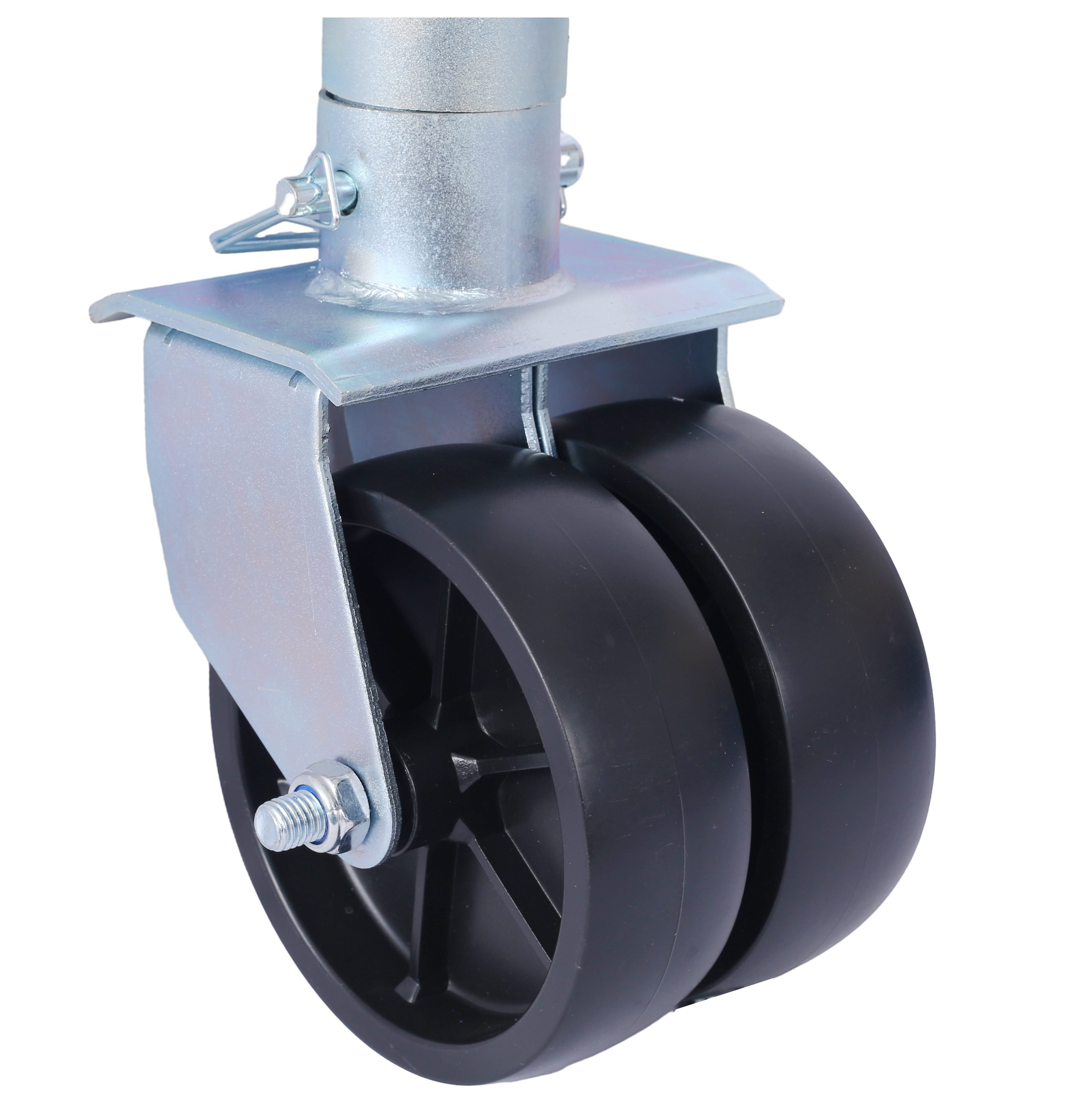 Boat Trailer Jack 34.5in 1500lb - Bolt-on Tongue Jack with PP Wheels & Handle - RV, Horse, Utility Trailers