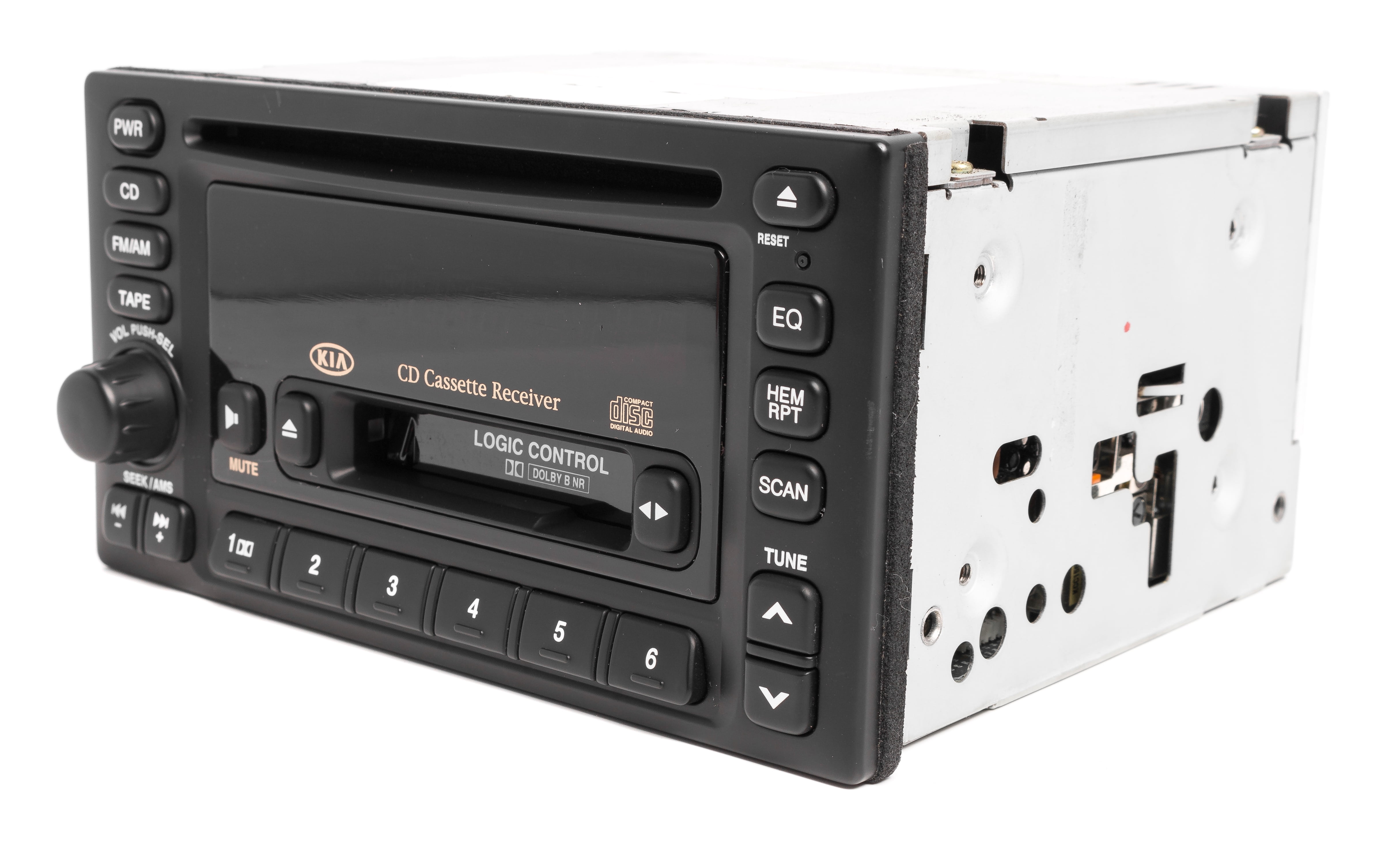 Restored Kia 2002-2005 Sedona AM FM Radio Single Disc CD Cassette Receiver 0K54Y66860B (Refurbished)
