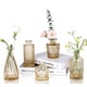 thumbnail image 1 of Set de jarrones de cristal UPBUD Amber, 5 centros de mesa con flores doradas, 1 of 7