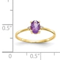 thumbnail image 5 of Primal Gold 10 Karat Yellow Gold Polished Geniune Diamond and Amethyst Birthstone Ring, 5 of 7