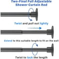 thumbnail image 5 of DEROFIT 1" Heavy Duty Shower Rod - 29 to 63" Adjustable Industrial Shower Curtain Rod Wall Mounted for Bathroom,Closet,Room Divider - Matte Black, 5 of 8