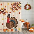 thumbnail image 2 of Thanksgiving Turkey Shower Curtains for Bathroom, Fall Pumpkin Maple Leaf Waterproof Fabric Shower Curtain for Bathroom Bathtub Decoration, Machine Washable, 60"x72", 2 of 9