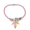 thumbnail image 1 of Pulsera simple de PU para mujer y niña con colgante de acrílico, joyería de regalo (rosa), 1 of 2