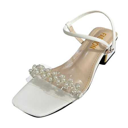 

adviicd Platform Sandals for Women Slide Sandals for Women Comfortable Women Beaded With Drill Sandals Thick Sole Fashion Elastic Band Women Casual Sandals