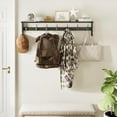 thumbnail image 6 of Coat Rack Wall Mount, Wood Coat Hooks with Shelf, Wall Key Holder with Shelf in Entryway, Kitchen, Living Room, Bathroom, Bedroom (Black), 6 of 14
