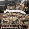 thumbnail image 3 of LAICAIW Bedding Set -3 Piece-Forest Cottage Elk-Cottage Quilt Set with Two Standard Pillowcases-Machine Washable Double（200x200cm）, 3 of 7