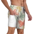 thumbnail image 3 of Picia Butterfly pattern Mens Swim Trunks with Compression Liner Stretch Beach Shorts Quick Dry with Zipper Pockets No-Chafing Board Shorts-Large, 3 of 9