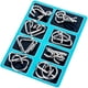 thumbnail image 2 of 8 Pcs Metal Wire Puzzle Toy Brain Teaser Game Mind Test Ring Kids Gift, 2 of 9