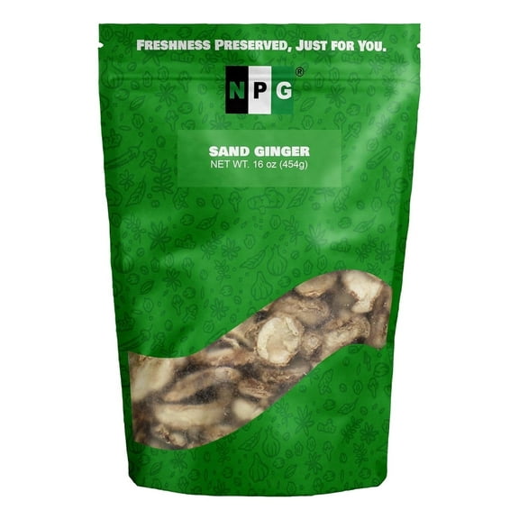 NPG Dried Galangal Root Sand Ginger Sliced 16 Ounces, Natural NON GMO Kulinjan Alpinia Galanga Chinese Galangal Sand Ginger Slices, Herb Spices Ingredient for Tom Yum and Tom Kha Soups