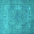 thumbnail image 1 of Ahgly Company Indoor Square Persian Turquoise Blue Traditional Area Rugs, 8' Square, 1 of 4