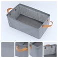 thumbnail image 2 of Unique Bargains Storage Bin with Handles for Shelves 1 Pack Basket Grey, 2 of 8