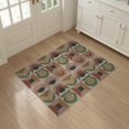 thumbnail image 3 of ODIKA 3'x5' Muted Green Auburn Geometric Tufted Washable Accent Rug Mid Century Modern Retro Circular Triangle Motif Contemporary Pet Friendly, Non-Shedding Mat for Bedside, Nursery Room, 3 of 7