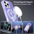 thumbnail image 4 of Dteck Magnetic Case for iPhone 16 Pro Max,Shockproof Matte Translucent PC Case Compatible with Mag Safe Ring Holder Kickstand Silicone Bumper Cover for iPhone 16 Pro Max,Lightpurple, 4 of 6