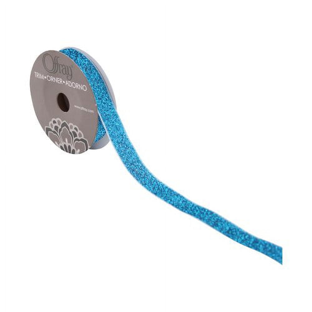 Simplicity Trim, Aqua 5/8 inch Metallic Velvet Trim Great for Apparel, Home Decorating, and Crafts, 3 Yards, 1 Each