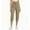 Coffee, variant on Women's Drawstring Waist Cargo Capris Lightweight Casual Outdoor Work Cropped Trousers Gray S