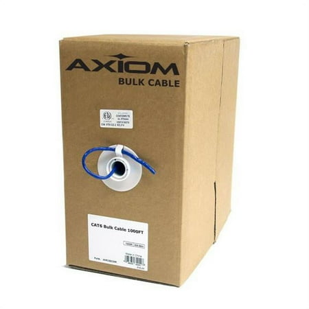 UPC: 8412801008864 | Axiom CAT6 23AWG 4-Pair Solid 550MHz Plenum Bulk Cable Spool 1000FT (Blue)