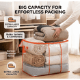 thumbnail image 6 of 10 Pack Large Heavy-Duty Thick Plastic Clear Storage Bag for Clothes, Stackable Bin with Zipper Lid Handles, Ideal for Moving Dorm Closet Organization Home Supplies (Orange,17.32" x 13.39" x 9.84"), 6 of 8