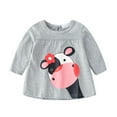thumbnail image 4 of URMAGIC Toddler Baby Girls Outfits Long Sleeve Cartoon Cow Print Top & Pants Set Kids Clothes 3-4 Years, 4 of 15