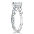 thumbnail image 3 of Spot Jewel 2.1 Ct Emerald Cut Diamond Ring for Her - 14K White Gold Plated Wedding Anniversary Rings - Gorgeous Anniversary Gift for Her - Women's Jewelry Engagement Silver Rings - Birthday Gifts, 3 of 7