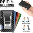 thumbnail image 3 of Wallet for Men, Slim Minimalist Money Clip Wallet -  Carbon Fiber Front Pocket, RFID Blocking Metal Wallet., 3 of 6