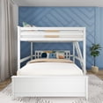 thumbnail image 2 of Max & Lily Solid Wood L-Shaped Full over Queen Bunk Bed with Ladder on End for Kids, White, 2 of 12