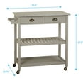 thumbnail image 3 of TMS Oregon 3-Tier Granite Top Rolling Kitchen Island with Drawers and Towel Rack, Gray, 3 of 7