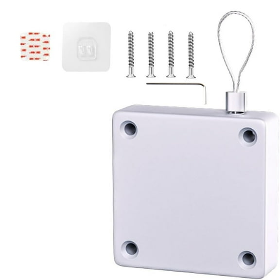 Automatic Sensor Door Closer, Multifunctional Automatic Door Closer, Punch Auto Closer with Steel Drawstring for Family Doors Wardrobe Window