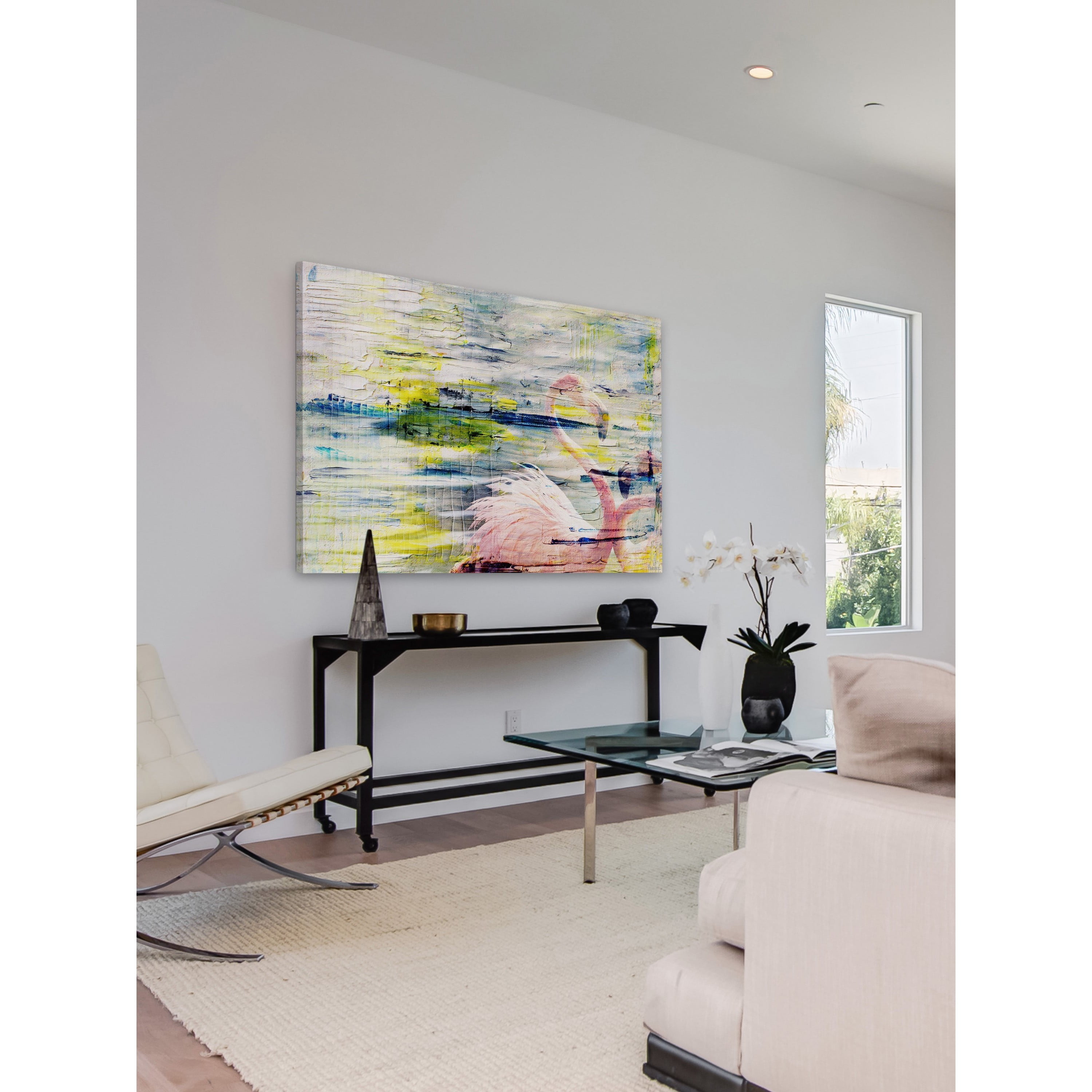 "Flamingo Style" Painting Print on Wrapped Canvas