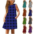 thumbnail image 6 of FFENYAN Girls Checkered Print Sleeveless Dress with Round Neck and Pockets Perfect for Summer Playdates and Everyday Wear Stylish and Comfortable for Kids for 3-14 Years, 6 of 6
