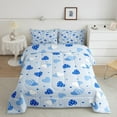 thumbnail image 2 of Feelyou Blue Love Heart Queen Comforter Set for Child, Kawaii Cartoon Print Bedding Sets, Dreamy Princess Style Reversible Bedding Comforter Set, Microfiber Bedroom Decor, 3-Piece, 2 of 8