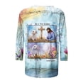 thumbnail image 5 of Odbmxy Easter Womens Tops Summer 3/4 Sleeve Graphic Tshirts Shirts for Women Camping Loose Tunic Casual Shirts, 5 of 6
