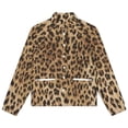 thumbnail image 4 of Jackets for Women Winter Coat Jackets Flannel Stand Collar Jacket(Leopard Print Brown,Size:S-4XL), 4 of 7