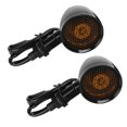 thumbnail image 4 of Universal Motorcycle Retro Bullet Grid LED Turn Signal Brake Light Metal Shell Blinker FlashesBlack Shell Yellow Lens, 4 of 9
