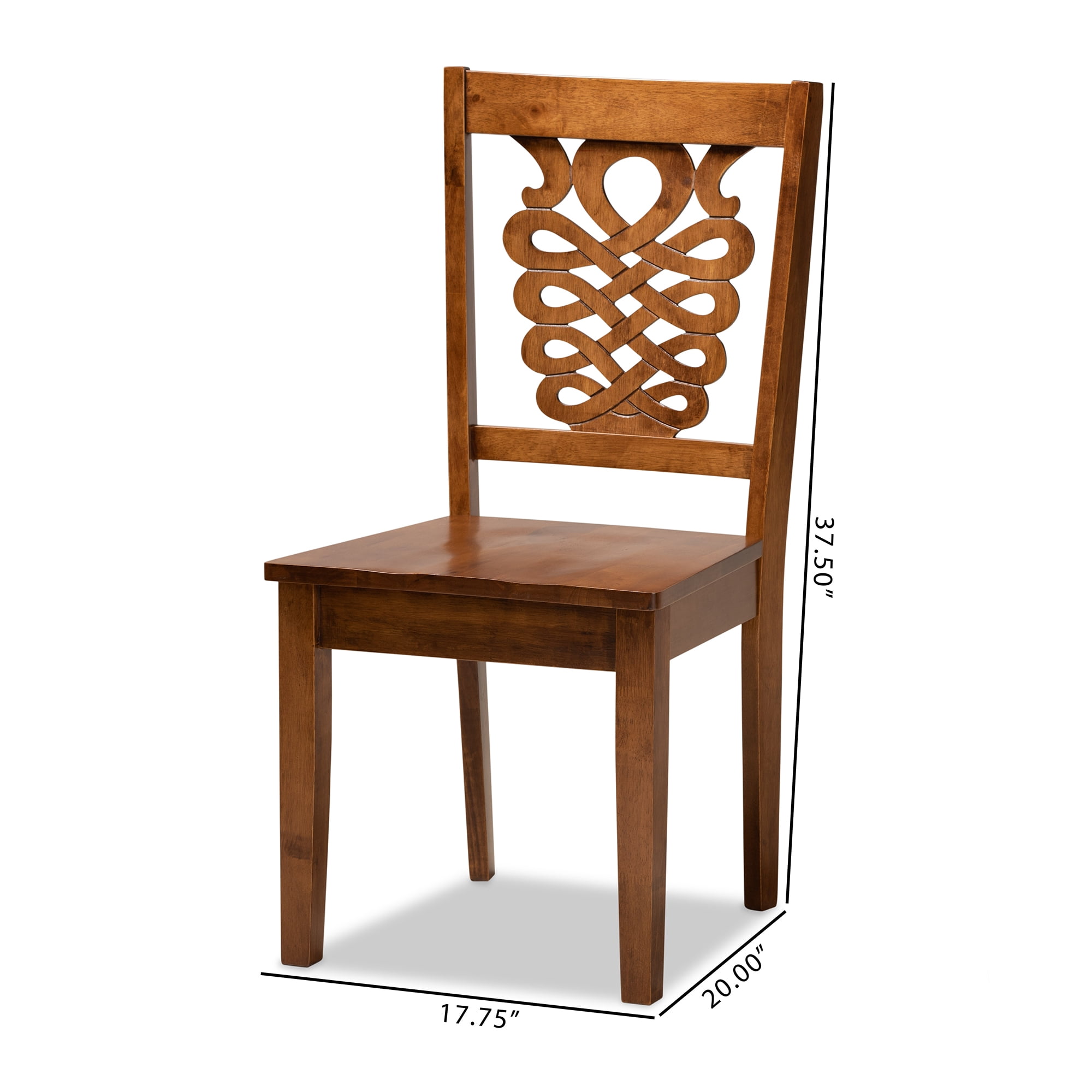 Baxton Studio Gervais Dining Chair, Set of 2, Walnut Brown