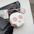 thumbnail image 3 of Bolso Cruzado Con Calavera para Mujer Correa Ajustable Halloween Con Dibujos Animados (Beige), 3 of 9
