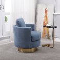 thumbnail image 5 of Fabric Swivel Barrel Chair, Modern Upholstered Swivel Sofa Chair with 360 Degree Swivel Stainless Steel Base and Convertible Seat Cushion, 5 of 8