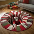 thumbnail image 3 of HAHUT Christmas 3D Optical Illusion Door Mat, Skeleton Quilted Round Mat, Xmas 3D Area Rug for Bedroom Living Room Decor (40cm/15.75inch), 3 of 7