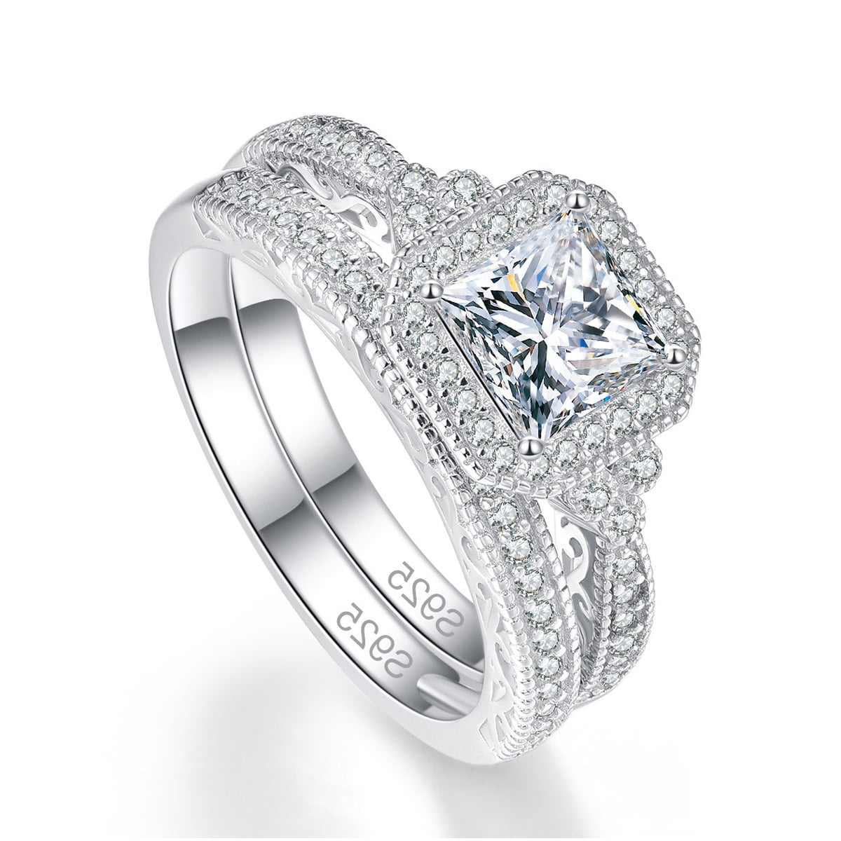925 Silver White Topaz Set Infinity Fashion Jewelry Women Wedding Ring Sz 5-10 