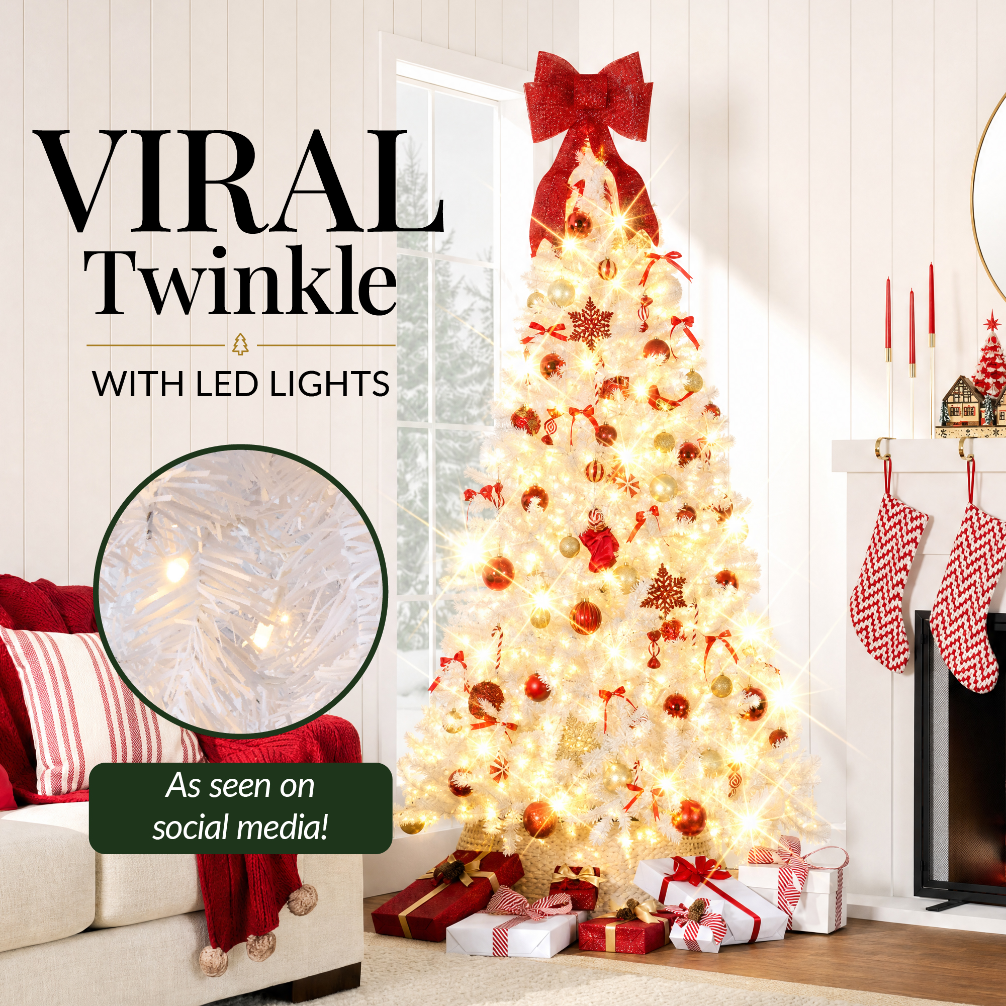 Best Choice Products 6ft White Christmas Tree with 250 Lights photo 3