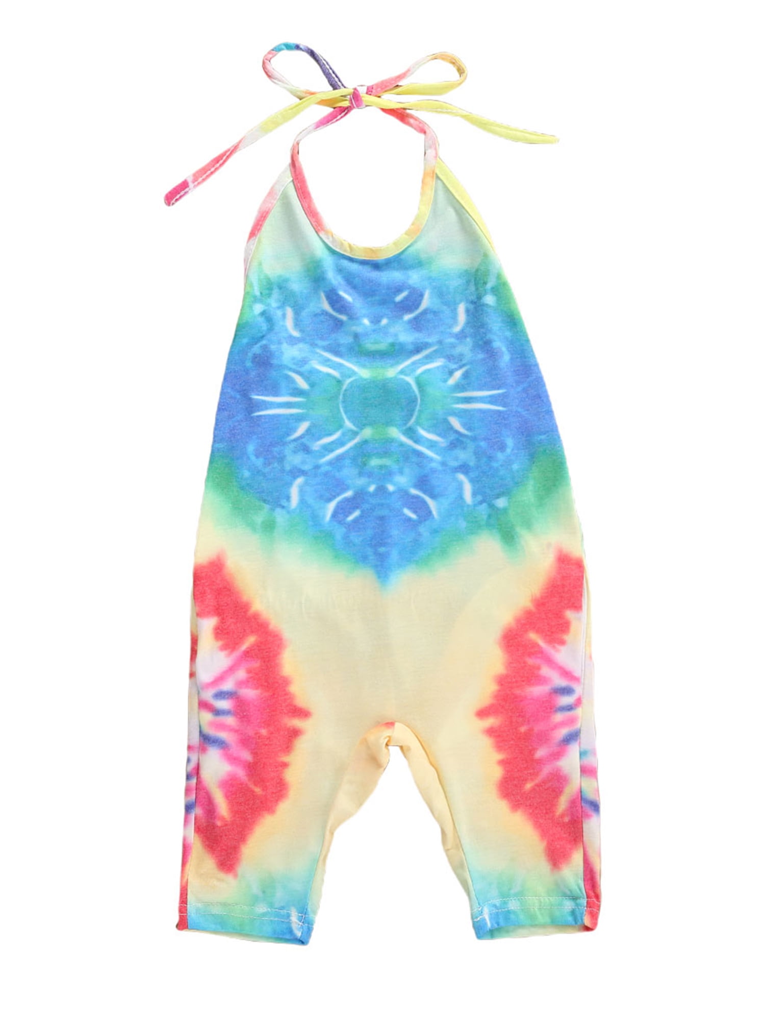 Kids Girls Beautiful Tie &Dye Outfit Playsuits Jumpsuits Romper Summer Dress Top