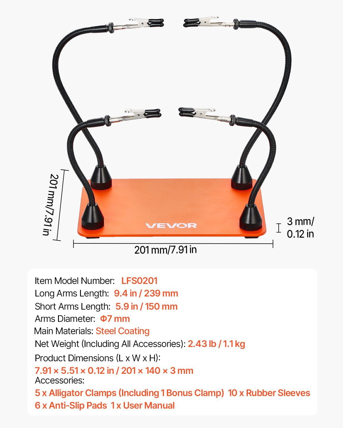 ESD Safe Helping Hands for Soldering | 4 Rotatable Arms with Magnifier for Precision Work