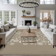 thumbnail image 3 of 5'x7' Area Rugs for Living Room Bedroom, Japanese Washable Rug Carpet Runner Indoor Outdoor, Grey Simple Traditional Flowers Leaves Pattern Non Slip Floor Mats Area Rug for Kitchen, Nursery, 3 of 8
